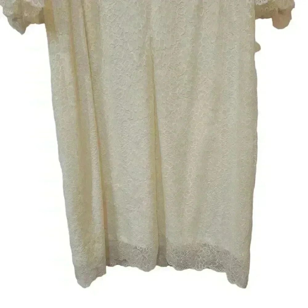 Sweet Salt Women's Ivory Stretch Lace Lined Modest Dress - Picture 11 of 13